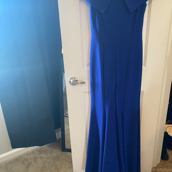 Royal Blue Off The Shoulder Gown - Picture 7 of 11